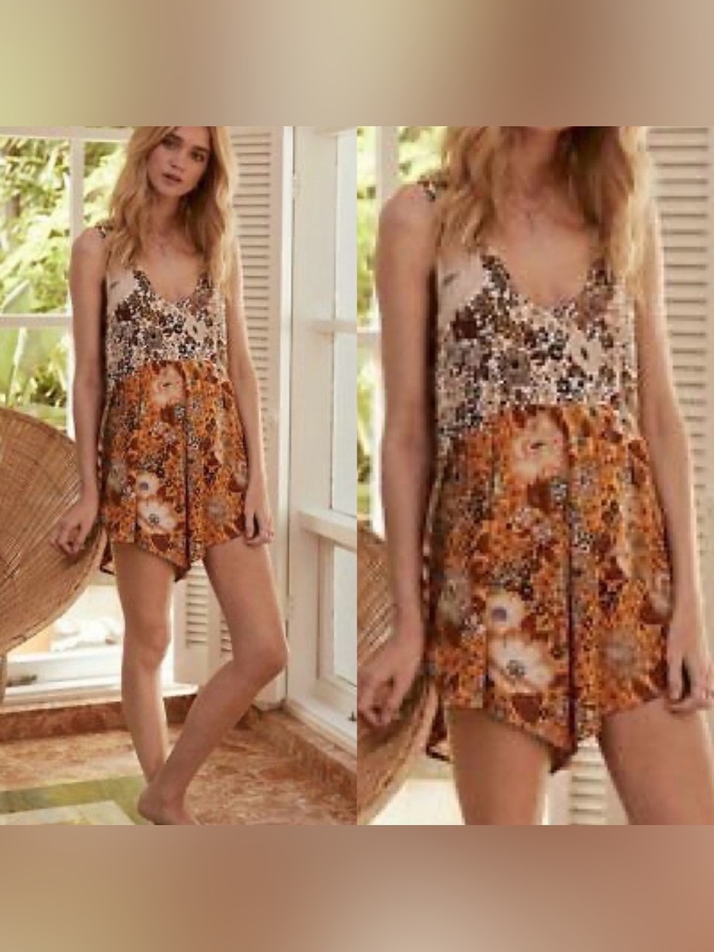 spell // desert daisy romper mustard - size M NWOT